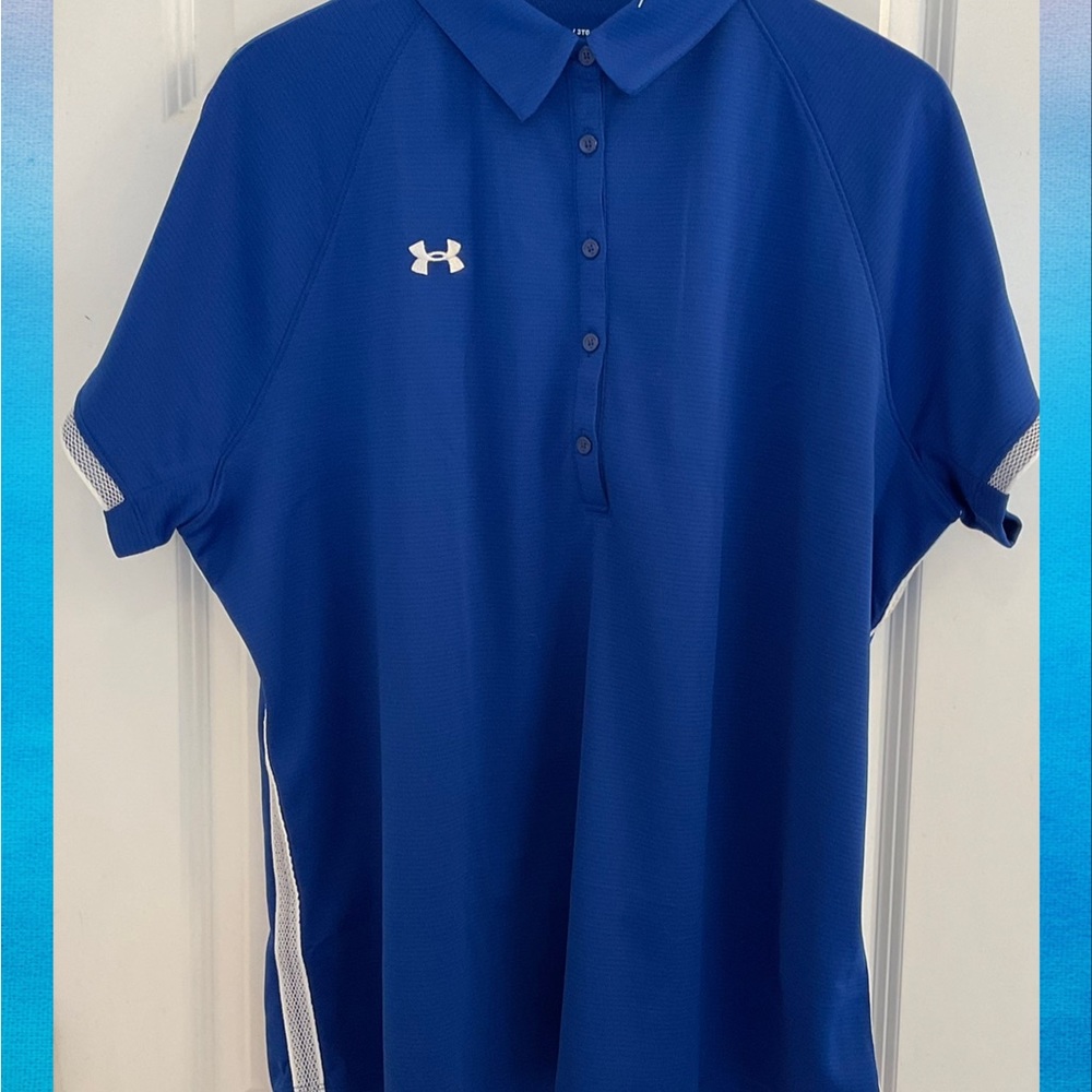 Under Armour Women's Royal Blue Polo with White Logo